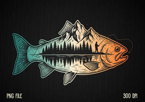 Download Bass Fishing Mountain Nature Outdoor PNG - Outdoor Collection