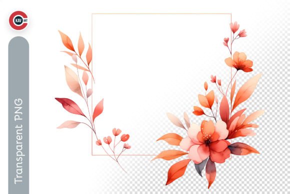 Download Minimalist Watercolor Flower Frame PNG - Frame png Collection