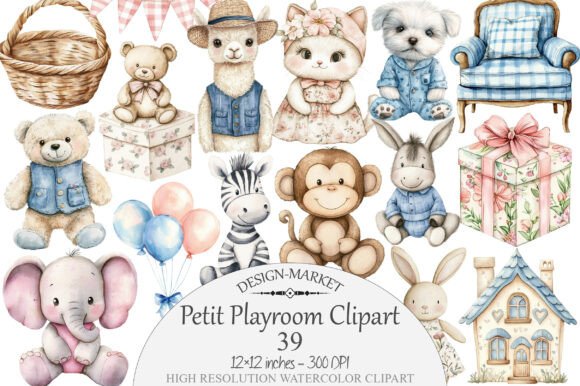 Download Watercolor Petit Playroom ClipartWaterco - Playroom Collection