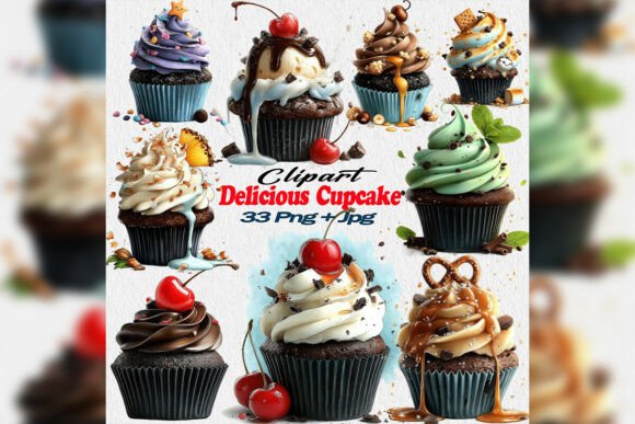 Download Whimsical Cupcake Clipart PNG Bakery Set - Clipart png Collection