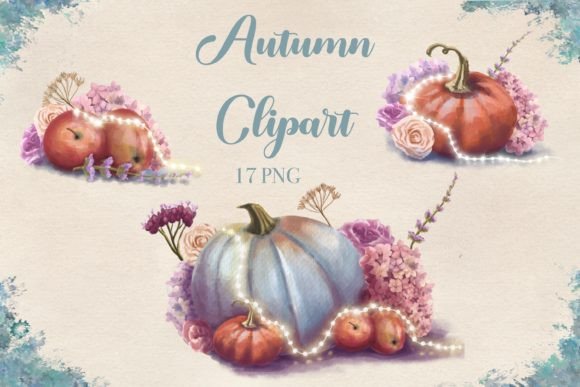 Download Autumn Pumpkins Watercolor Clipart PNG - Clipart png Collection