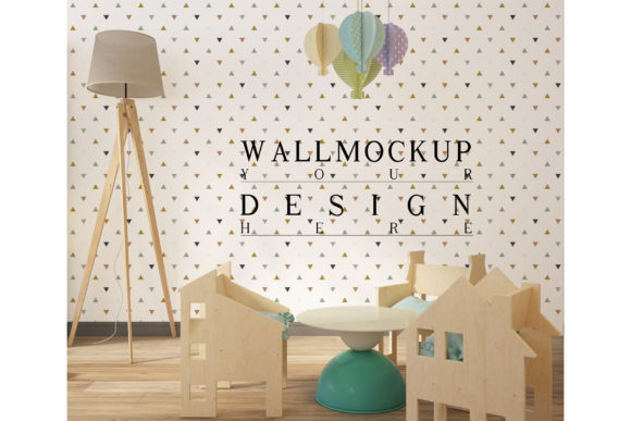 Download Wall and Poster Mockup in Cute Playroom - Playroom Collection