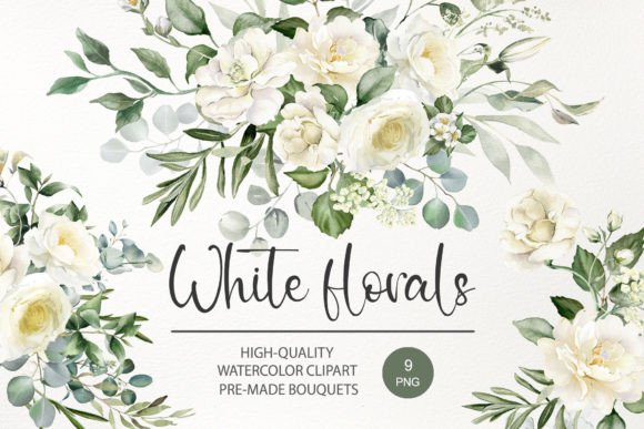 Download Watercolor White Rose Flower Clipart PNG - Clipart png Collection