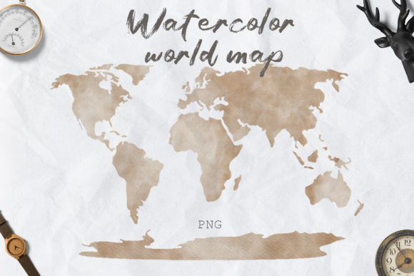 Download Watercolor World Map Clipart PNG - Clipart png Collection