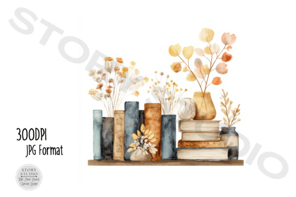 Download Autumn Book Shelf Fall Decor Clipart Set - Decor Collection