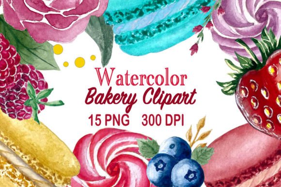 Download Watercolor Bakery Clipart PNG - Clipart png Collection