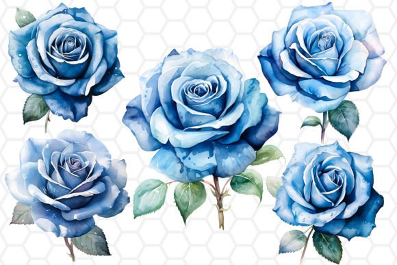 Download Blue Watercolor Rose Clipart PNG - Clipart png Collection