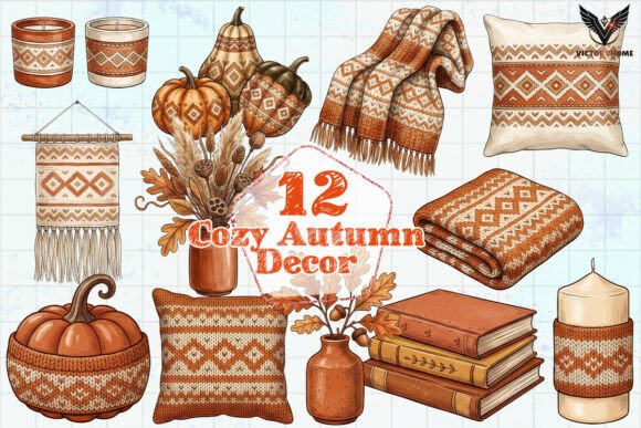 Download Cozy Autumn Decor Clipart PNG - Decor Collection