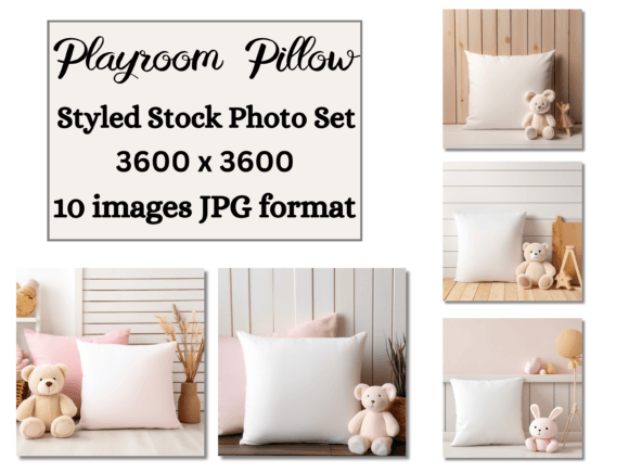 Download Childs Playroom Pillow Mockup Bundle - Playroom Collection