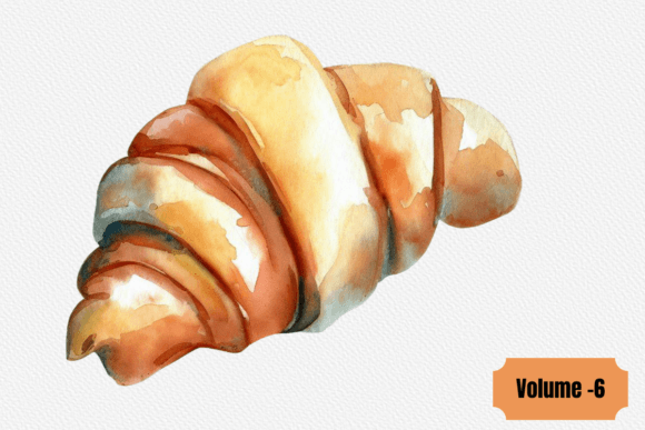 Download Watercolor Croissant Clipart Png - Clipart png Collection