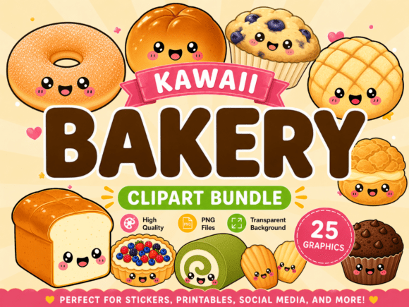 Download Kawaii Bakery Clipart PNG Bundle - Clipart png Collection
