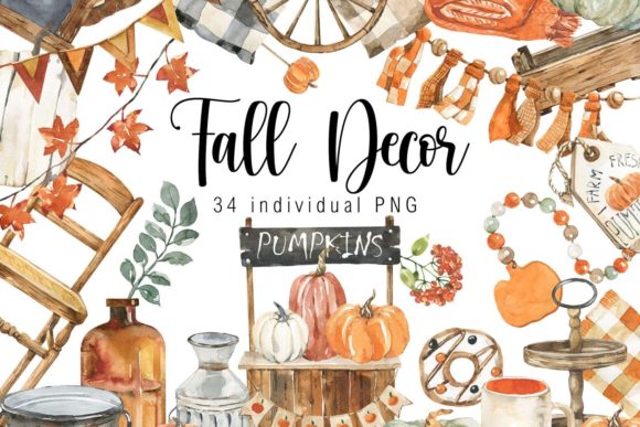 Download Watercolor Fall Decor Clipart - Decor Collection