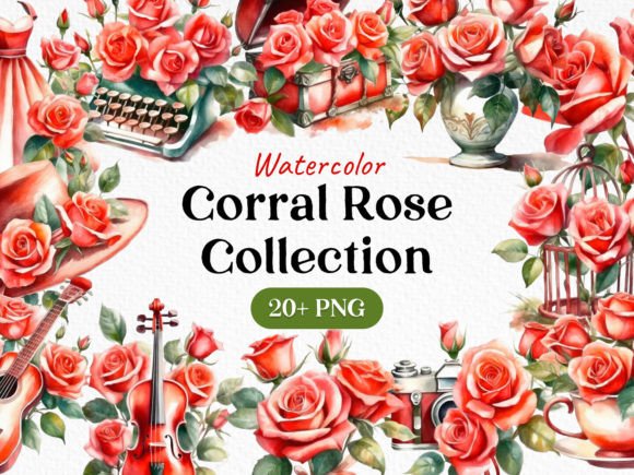 Download Bundle Watercolor Red Rose Clipart PNG - Clipart png Collection