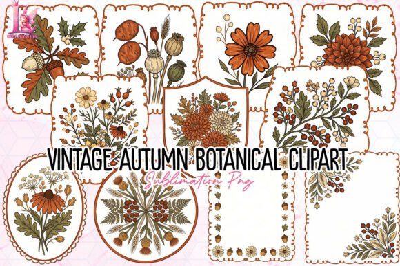 Download Vintage Autumn Botanical Clipart PNG - Clipart png Collection