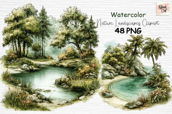 Download Watercolor Nature Landscapes Clipart PNG - Clipart png Collection