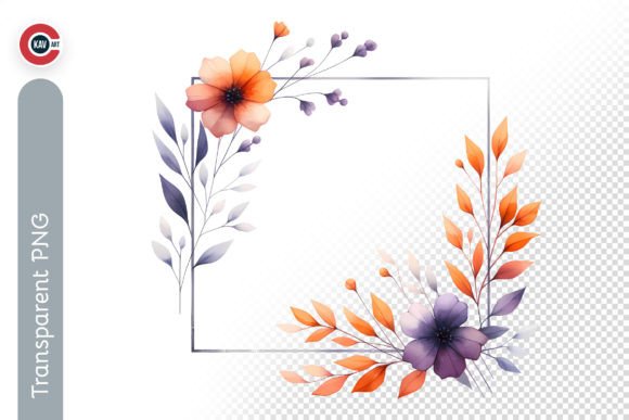 Download Elegant Watercolor Flower Frame PNG - Frame png Collection