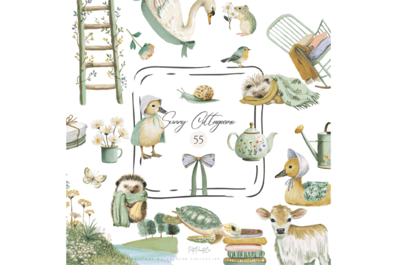 Download Cottagecore Animal Clipart PNG Bundle - Clipart png Collection