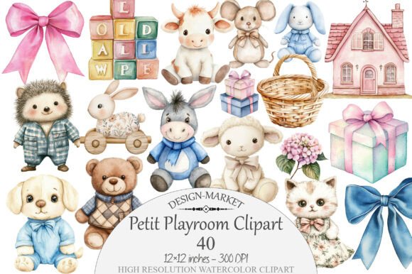 Download Watercolor Petit Playroom Clipart - Playroom Collection